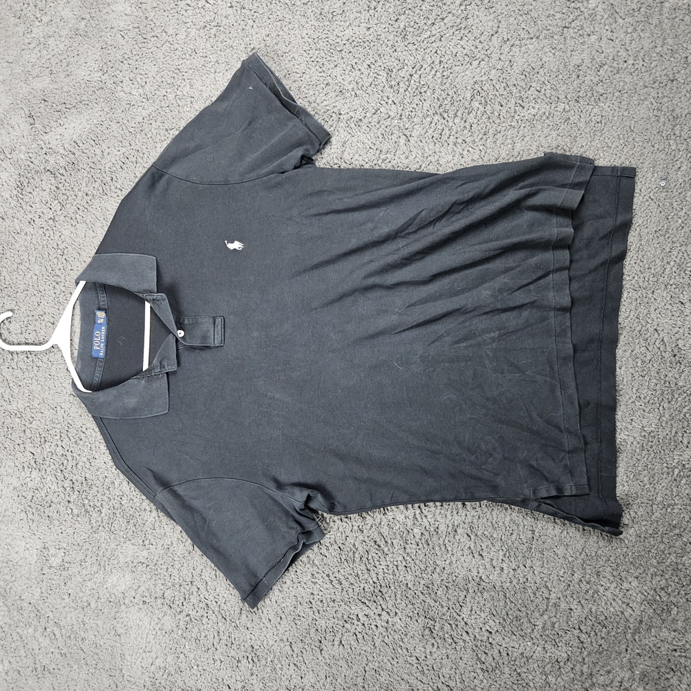 POLO RALPH LAUREN Polo Shirt Mens XL Black‎ Short Sleeve Collared Preppy Casual